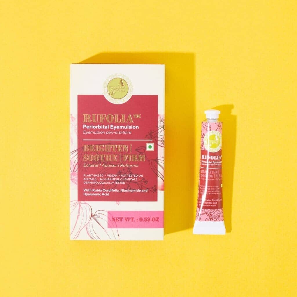Rufolia Periorbital Eyemulsion - Brighten, Soothe & Firm Under-Eyes with Manjistha, Aloe Vera, Niacinamide & Hyaluronic Acid Eye Cream A Modernica Naturalis