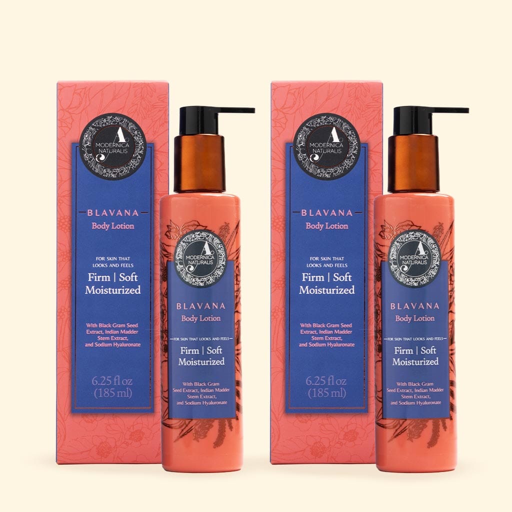 Blavana Body Lotion - Moisturizes, Softens, Firms Dry, Aging, Crepey Skin - Revolutionary Formula with Black Gram - Best Body Lotion for Mature Body Skin - With Clinically Proven Ingredients - Pack of 2 Lotion &amp; Moisturizer A Modernica Naturalis 